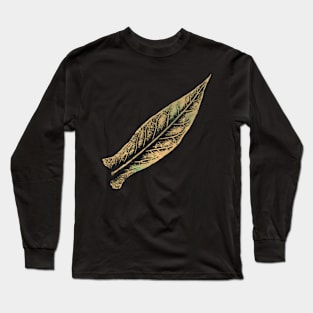 Tobacco Leaf Imprint Long Sleeve T-Shirt